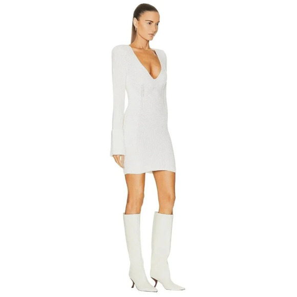 GAUGE81 Artik Dress in Ivory Large New Womens Sweater Knit Mini - Picture 3 of 12